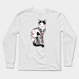 Cat in battling dragon love mates tattoo Long Sleeve T-Shirt